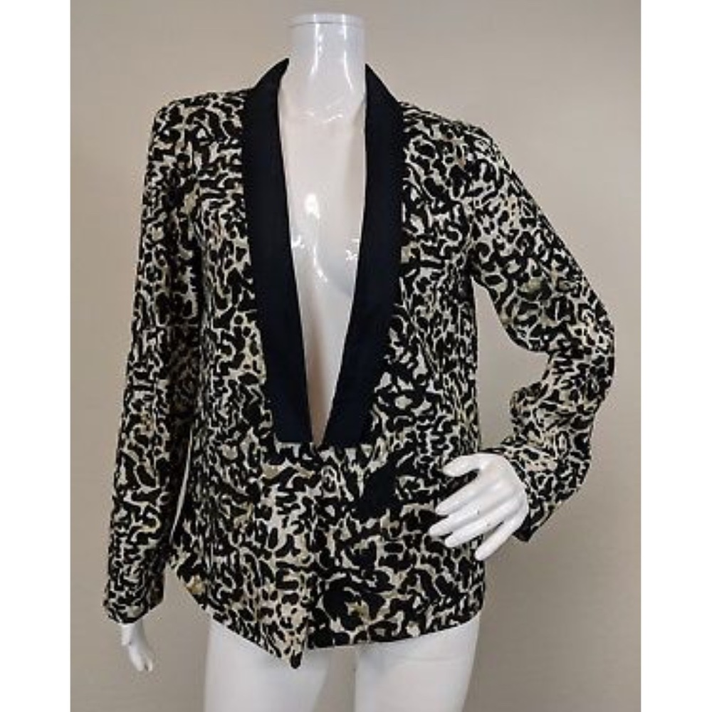 Blazer Jacket Leopard Tux Deep-V Steampunk